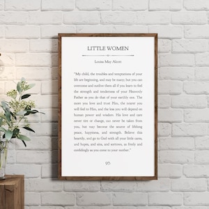 Little women book page digital print, inspirational quote , Printable wall art,  Download Wall Art, Minimalist Wall Décor, Printable
