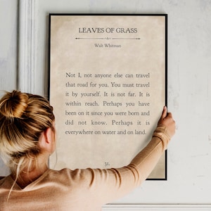 Walt Whitman, book page digital print, travel road print, Printable wall art, Inspirational Wall Art, Book quote, Printable decor