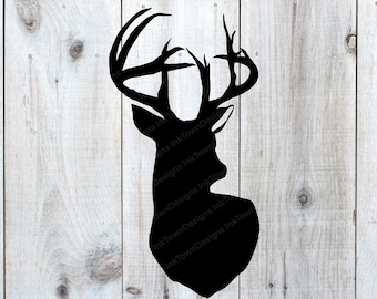 Svg gesneden bestand en png sublimatie hertenkop silhouet Digital Design Download png, svg, Kerstmis png, Afdrukbare sublimatie ontwerp svg cut