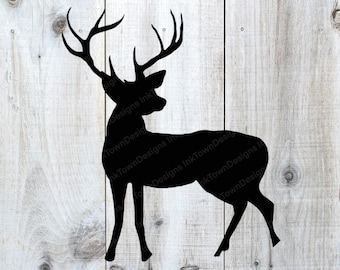 Svg cut file and png sublimation deer silhouette Digital Design Download png, svg, Christmas png, Printable sublimation design svg cut