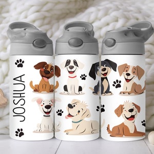 Personalize 12 oz tumbler wrap, cute puppy dogs , flip top kid 12 oz, sippy cup , cartoon dogs tumbler wrap for boy