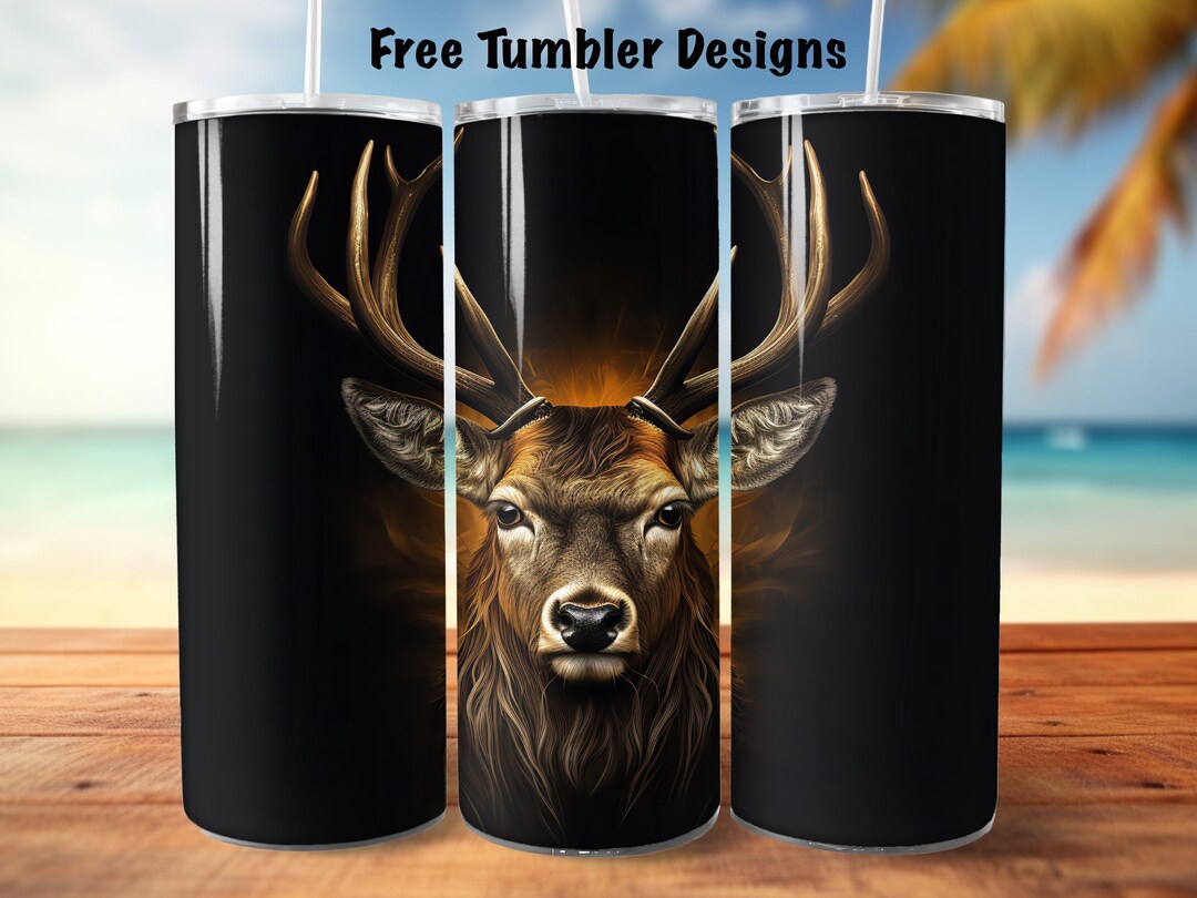 Deer Tumbler Wrap Design Png for Sublimation, Hunting 20oz Skinny ...