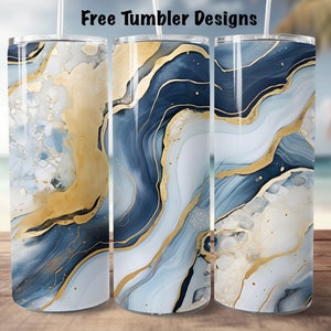 Seamless geode Tumbler Design, 20oz Skinny straight Tumbler Wrap, blue agate stone Tumbler sublimation Template, PNG Digital Download