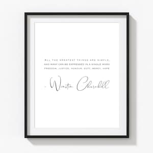 Winston Churchill quote print Jpeg, Printable wall art, Inspirational  Download Wall Art, Minimalist Wall Décor, Printable Quote
