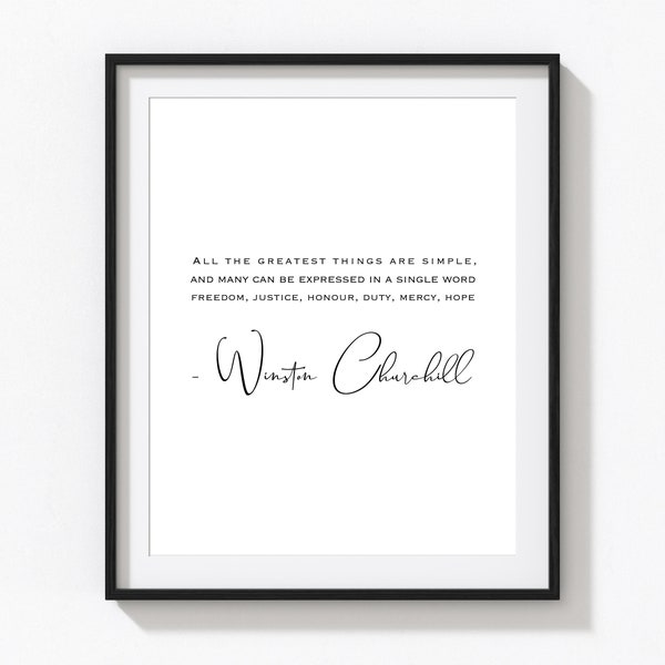 Winston Churchill quote print Jpeg, Printable wall art, Inspirational  Download Wall Art, Minimalist Wall Décor, Printable Quote