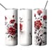 Tumbler Design Gothic Ink Roses for Sublimation, Red and Black Tumbler ...