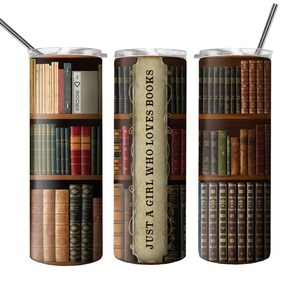 Tumbler Design sublimation, books tumbler png, Girl loves books, 20oz Skinny straight Tumbler Wrap, Tumbler sublimation Template Download