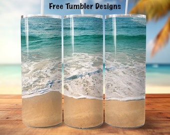 Seamless Tumbler Design png, ocean tumbler png, beach tumbler,  20oz Skinny straight Tumbler Wrap for sublimation,  PNG Digital Download