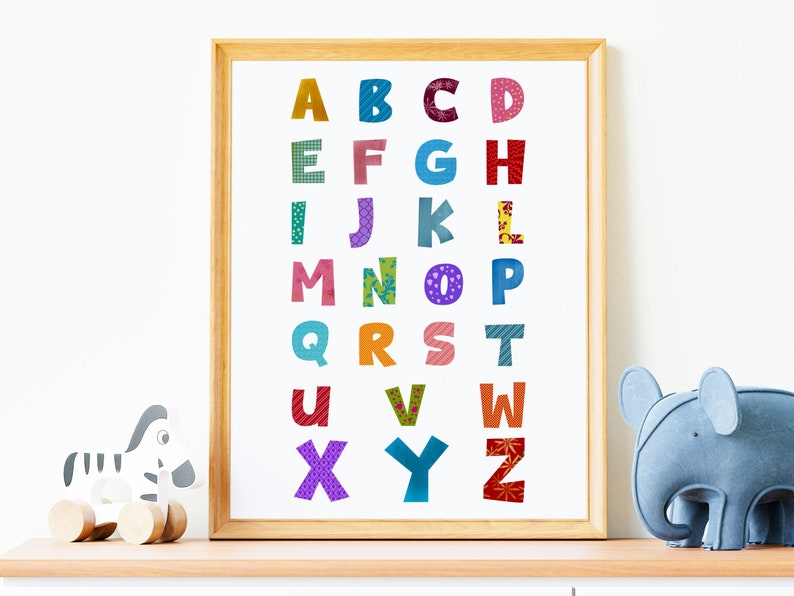 Colourful ABC Alphabet Letters Printable Wall Art, Instant Download ...