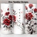 Tumbler Design Gothic Ink Roses for Sublimation, Red and Black Tumbler ...
