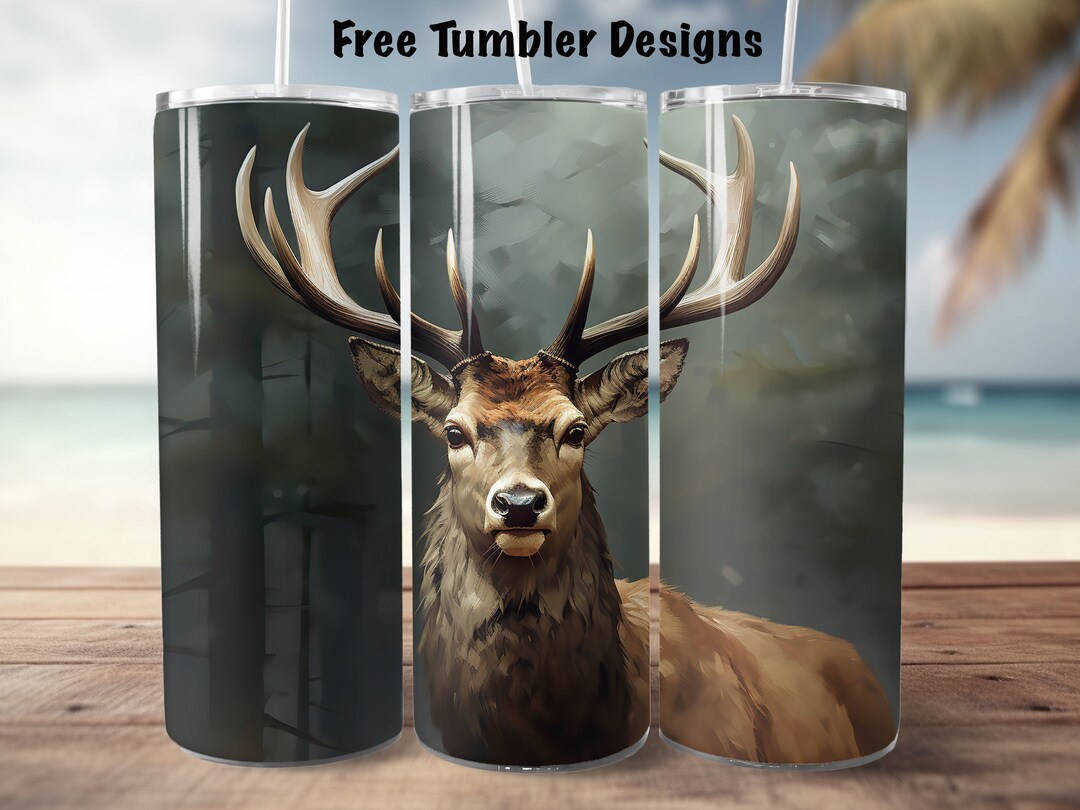 Deer Tumbler Wrap Design Png for Sublimation, 20oz Skinny Straight ...