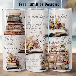 Book quotes Tumbler wrap for sublimation, bookworm png, book lover tumbler design , 20oz Skinny straight Tumbler Wrap for digital Download
