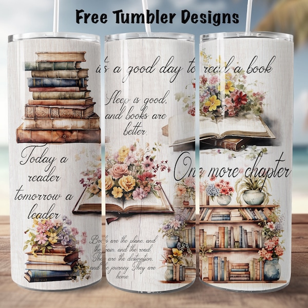 Book quotes Tumbler wrap for sublimation, bookworm png, book lover tumbler design , 20oz Skinny straight Tumbler Wrap for digital Download