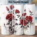 Tumbler Design Gothic Ink Roses for Sublimation, Red and Black Tumbler ...
