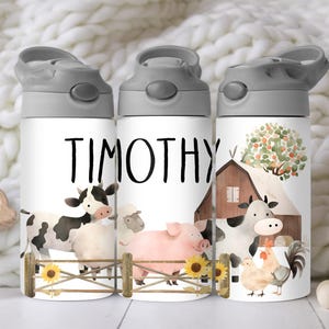 Watercolor Farm animals 12 oz tumbler wrap, baby animal, personalize cute cows pig, 12 oz, sippy cup png, tumbler wrap for kid, download