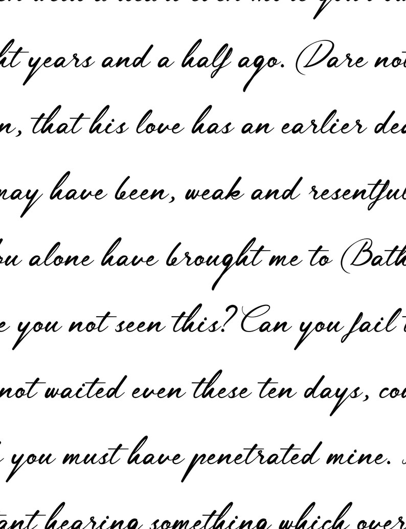 Persuasión imprimible de Jane Austen, carta de amor del capitán Wentworth a Anne, descarga de impresión de pared, decoración minimalista de la pared. Clásico imprimible imagen 2