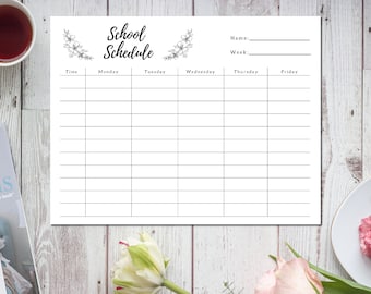 Homeschool Planner Printable, Printable Student Planner, Weekly Planner Printable, School Schedule Planner