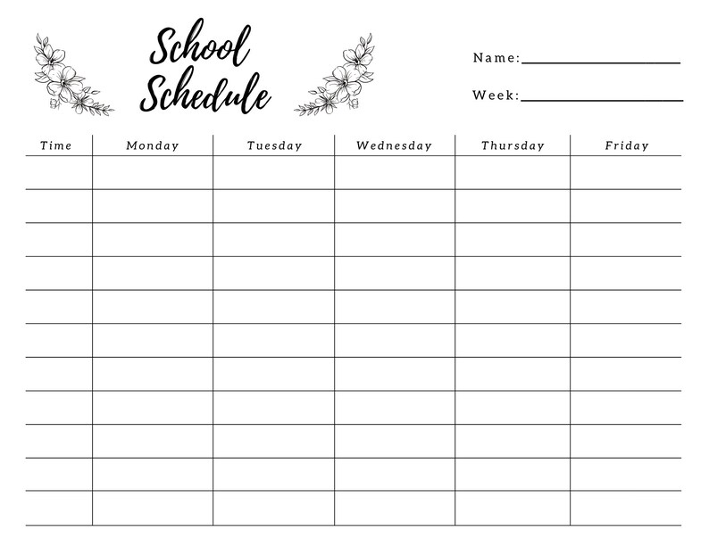Homeschool Planner Printable, Printable Student Planner, Weekly Planner ...