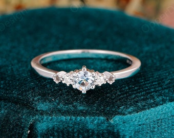 White Gold Ring for Women, Unique Ring, Minimalist Daily Ring