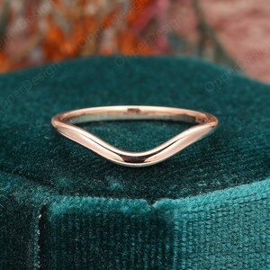 Wedding Band Women Rose Gold, Minimalist Ring, Solid Gold Ring, Unique Ring, Anniversary Bridal Ring Band, Filled Band Ring, Handmade Ring