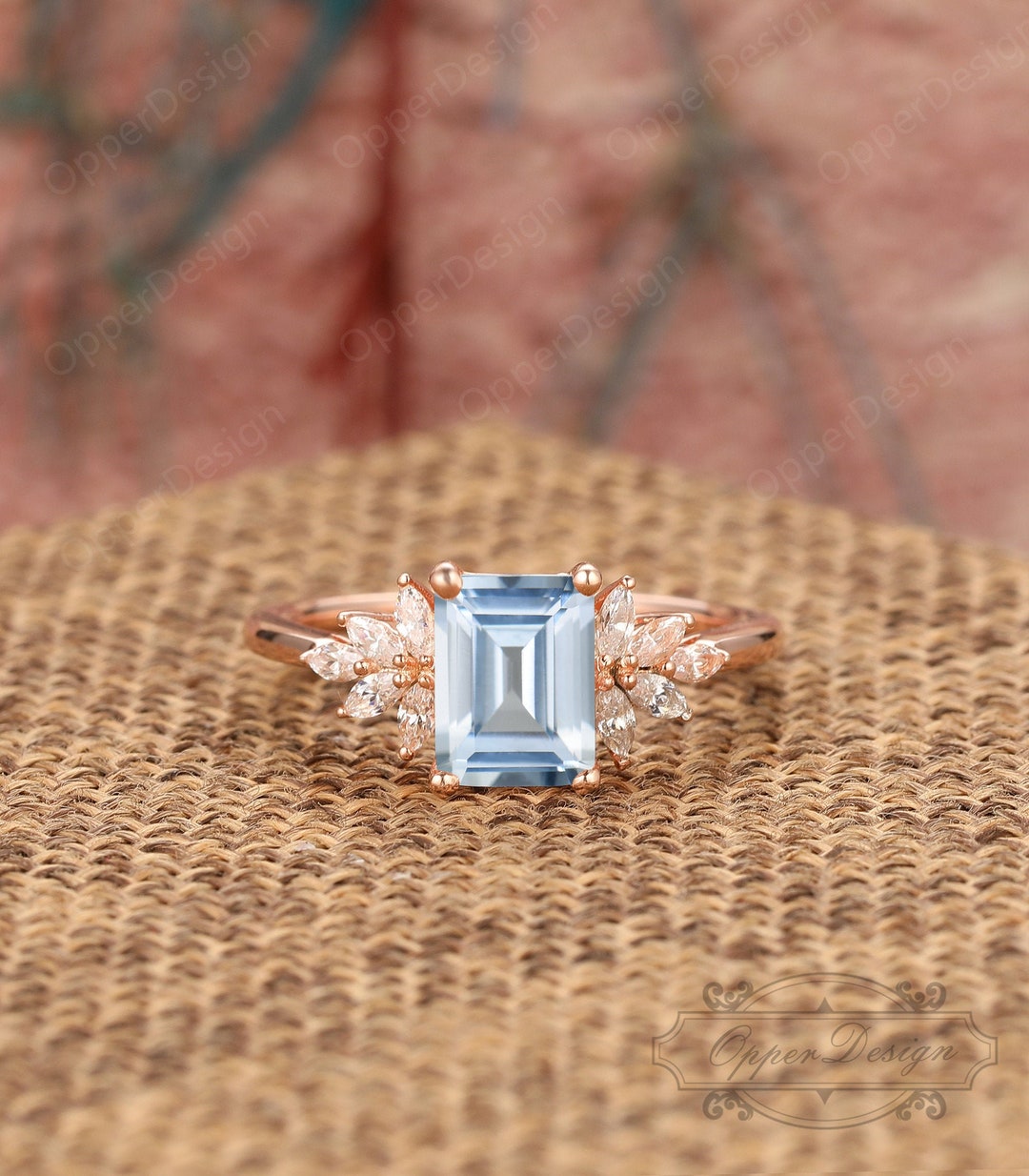Lot De Pierres Aigue-marine Naturelles Taille émeraude 5x3mm - Brutes Calibrées