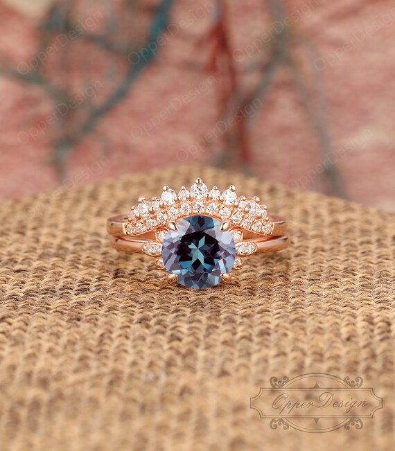 Gemstone wedding cheap ring sets