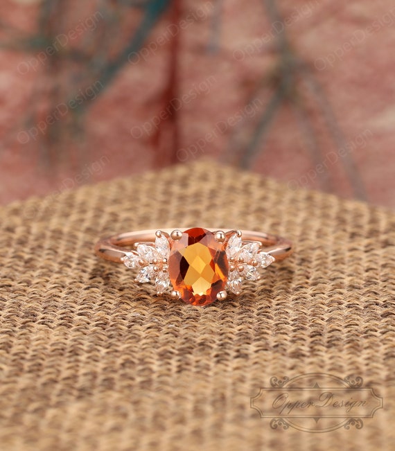 Large Orange Garnet Ring Large Orange Garnet Ring