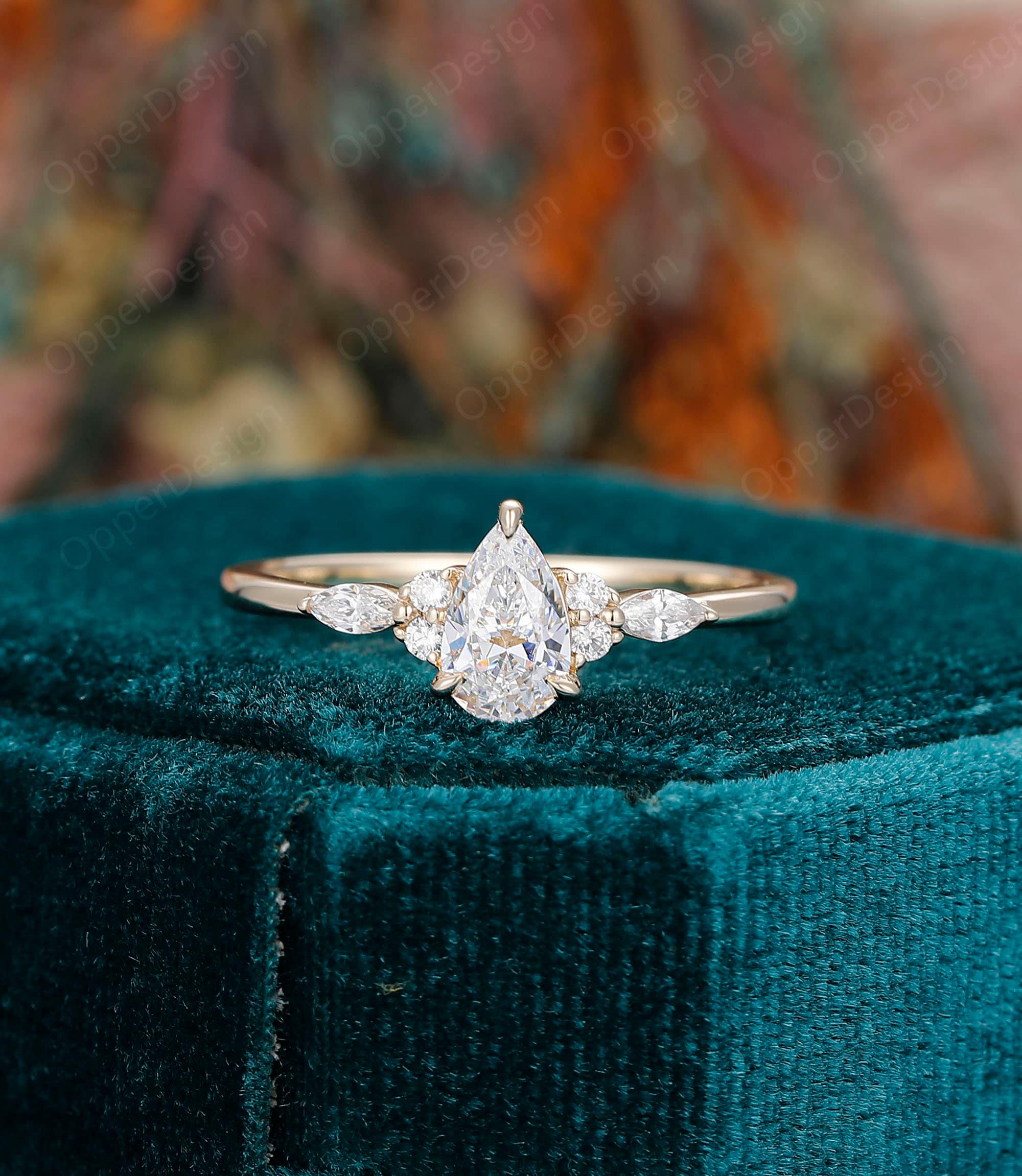 Anello Di Fidanzamento In Argento Con Opale E Zirconi, Taglia 6, Xinshun Fine Jewelry