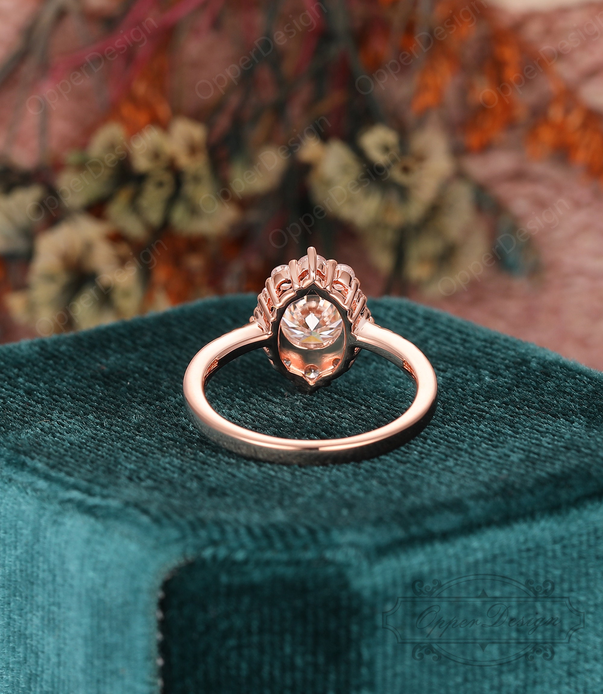 18k Rose Gold Custom Flower Diamond Engagement Ring #102341 - Seattle  Bellevue | Joseph Jewelry