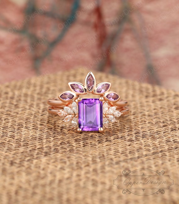 Amethyst bridal set sale
