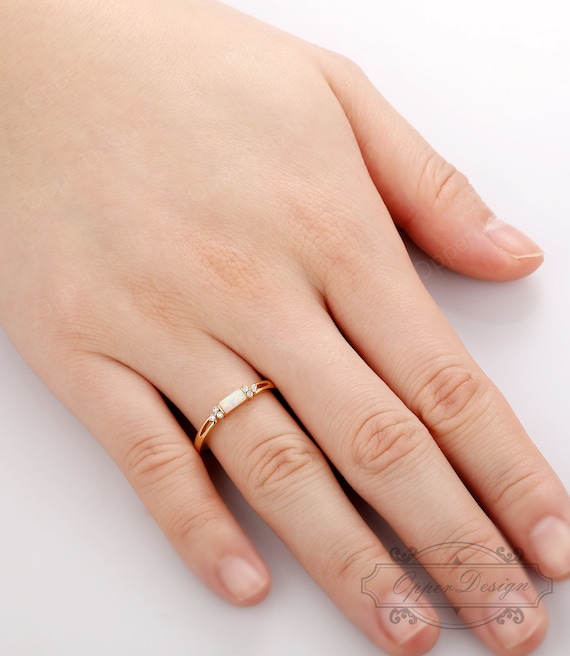 Vintage Wedding Ring Silver Ring for Women Opal Engagement Ring