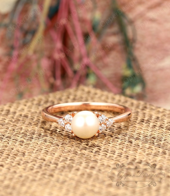 Pearl ring prong setting deals