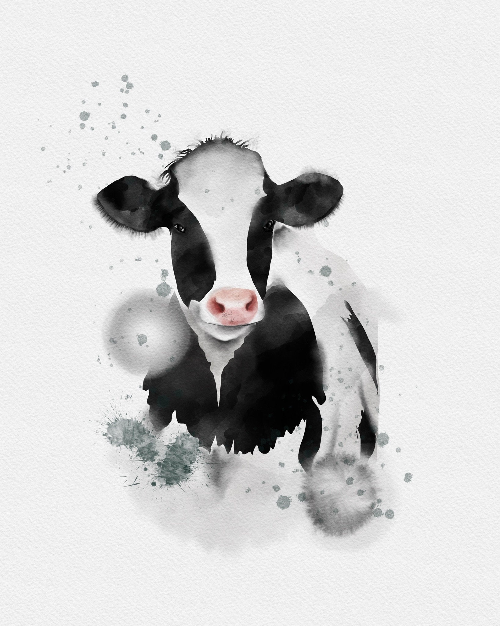 Farm animal watercolor prints sold individually or as a set | Etsy