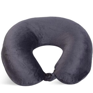 PERSONALIZED Name Travel Neck Pillow Microfiber Soft Lots Of Color Choices Airplane Travel Gray