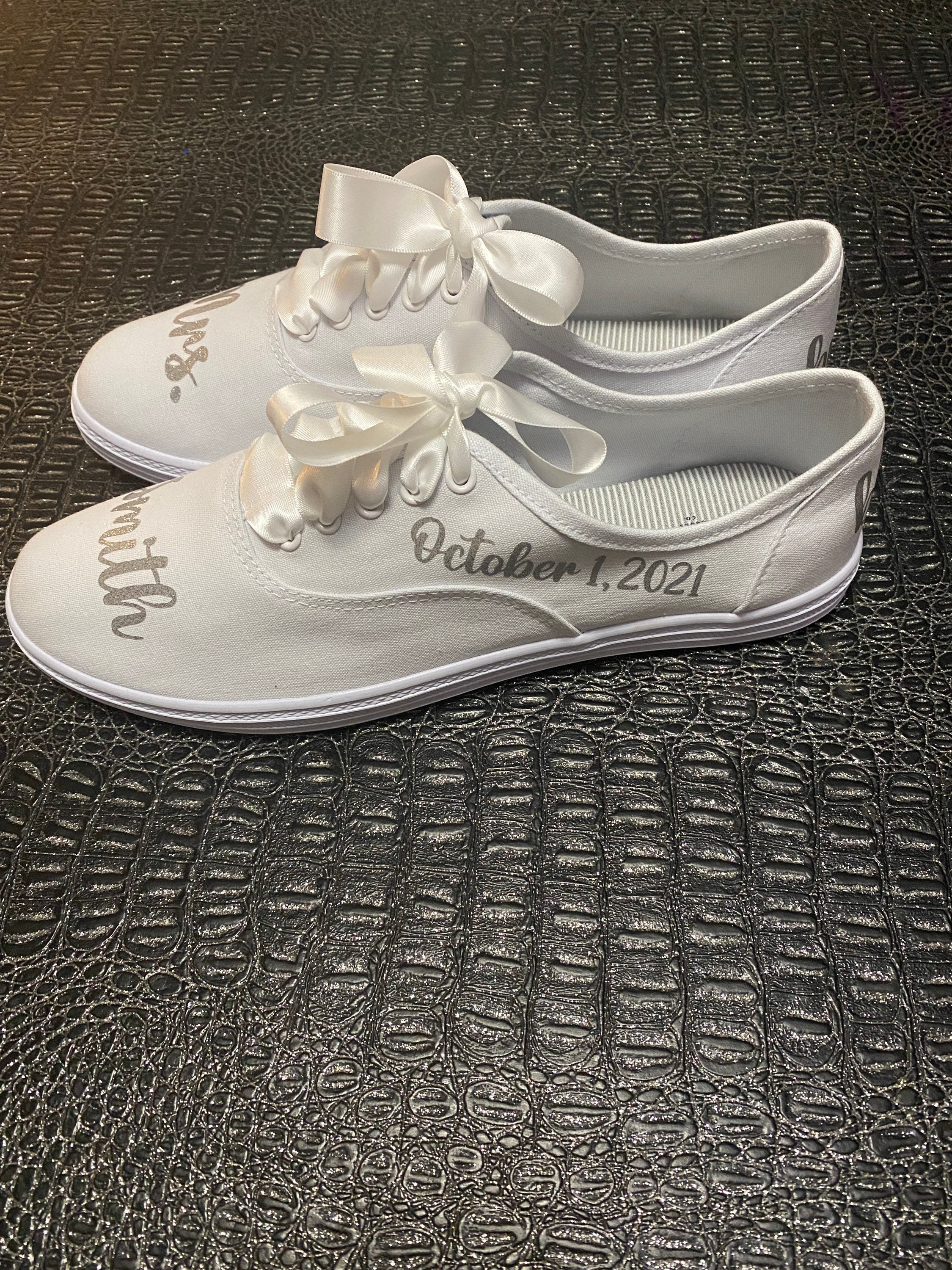 PERSONALIZED Bride Sneakers Wedding White Shoe With Name Date - Etsy