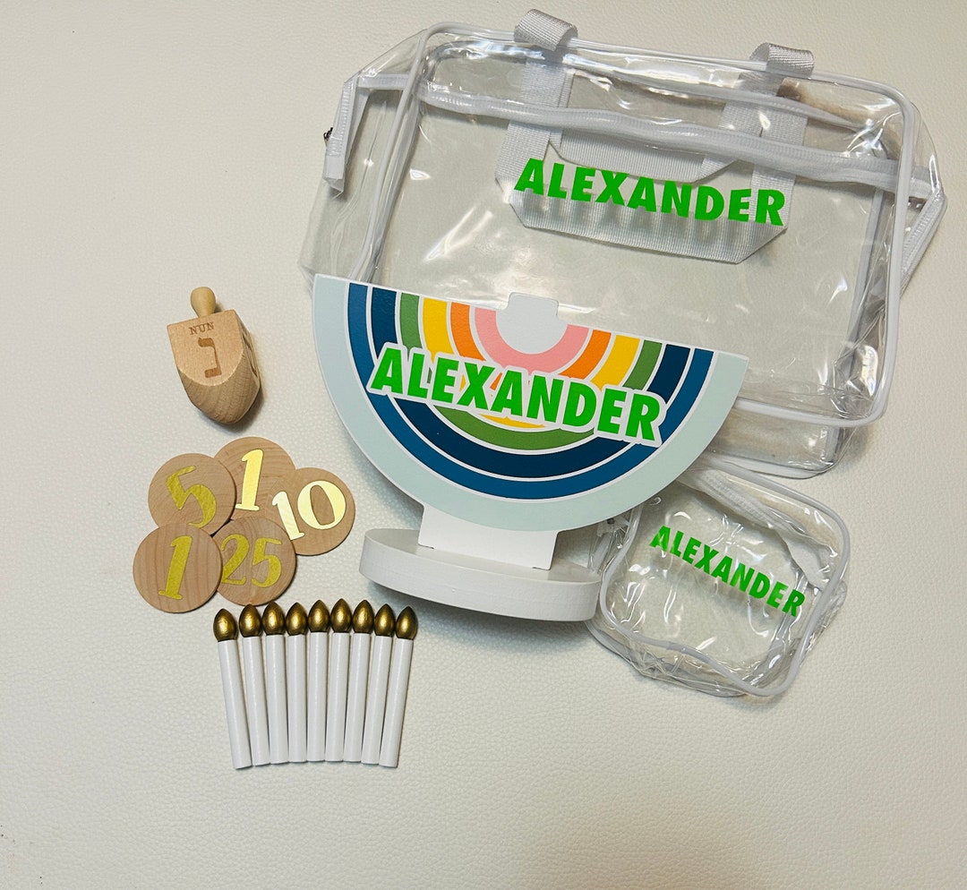 Personalized Hanukkah Wood Menorah Dreidel Coins Toy for Boy Etsy