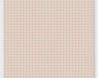 Algodón orgánico, peso de acolchado, patrón rosa y blanco, Cloud9 Quilters Cotton,