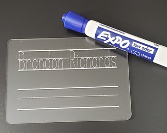 Acrylic Dry Erase Tracing Board -- Learning to Write -- Name Board