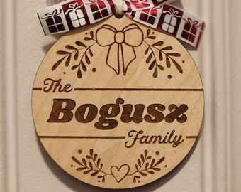 Ornamento de nome de família personalizado