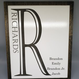 Framed Personalized Family Wall Sign
