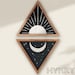 CARVED Wall hanging Sun and Moon Triangle Set with Wood Frame. Boho wall decor