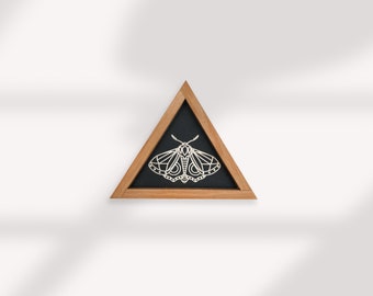 Mini Wall hanging CARVED Moth - Triangle