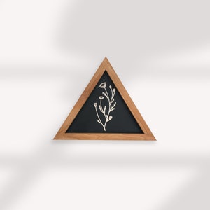 MINI Wall hanging CARVED Flowers -  Triangle