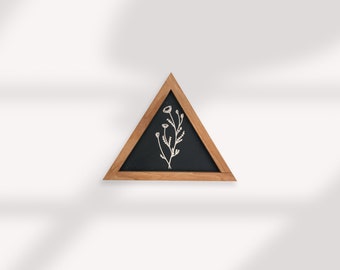 MINI Wall hanging CARVED Flowers -  Triangle