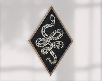 CARVED Wall hanging Floral Snake- Diamond