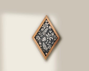 MINI Wall hanging CARVED Summer Flowers - Diamond