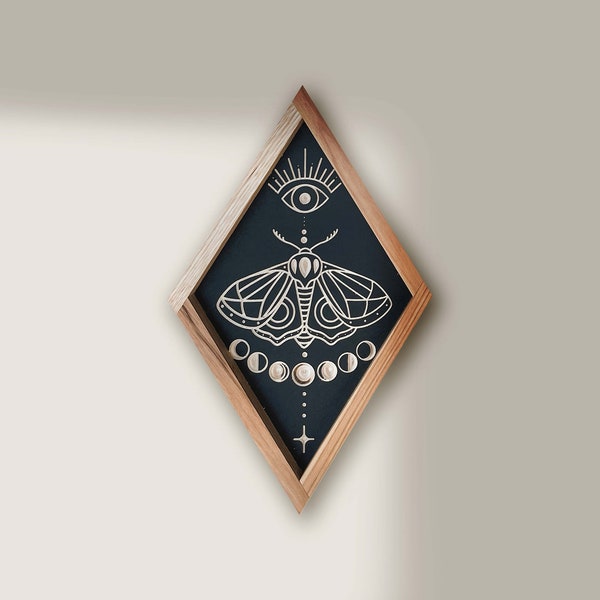 MINI Wall hanging CARVED Moth - Diamond