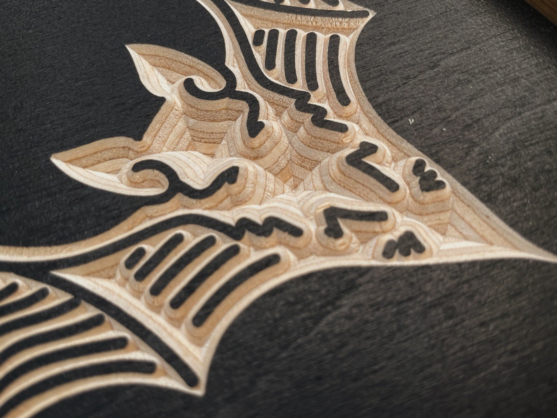 CARVED Wall Hanging Spooky Bat Triangle - Etsy