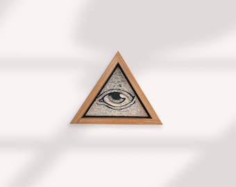 CARVED Wall hanging - All Seeing Eye Triangle