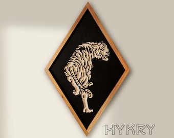 CARVED Wall hanging - Tigers